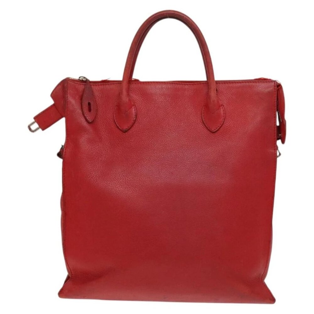 LOUIS VUITTON Hand Bag 2way 2014Stainless Steel Red LV Auth 126285 - Picture 2 of 16